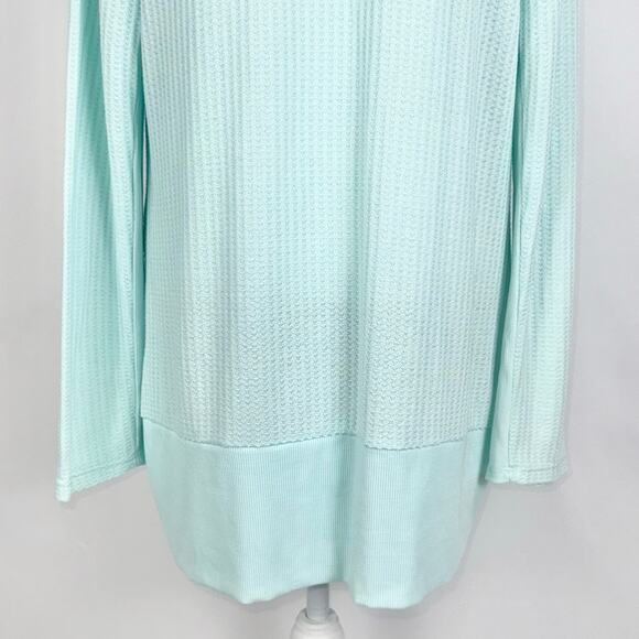 Fresh Produce Women's Waffle Knit Waterfall Cardigan Medium Teal - Picture 7 of 12